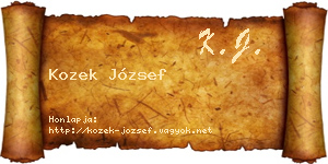 Kozek József névjegykártya